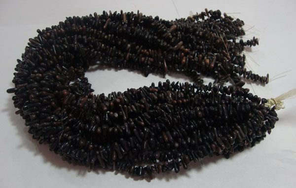 CCB94 15.5 inch 4*11mm irregular branch dark grey coral chip beads