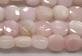 CCB976 15.5 inches 6*6mm faceted square pink opal beads