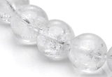 CCC09 15.5 inches 14mm round white crystal beads Wholesale