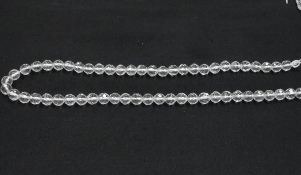 CCC207 15.5 inches 6mm faceted round grade AB natural white crystal beads