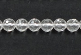 CCC208 15.5 inches 8mm faceted round grade AB natural white crystal beads