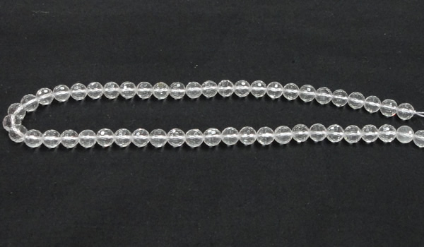 CCC208 15.5 inches 8mm faceted round grade AB natural white crystal beads