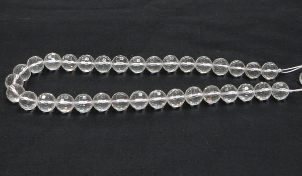 CCC210 15.5 inches 12mm faceted round grade AB natural white crystal beads