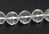 CCC211 15.5 inches 14mm faceted round grade AB natural white crystal beads