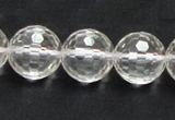 CCC212 15.5 inches 16mm faceted round grade AB natural white crystal beads