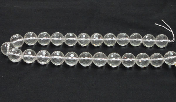 CCC212 15.5 inches 16mm faceted round grade AB natural white crystal beads