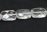 CCC225 13*18mm faceted rectangle grade AB natural white crystal beads