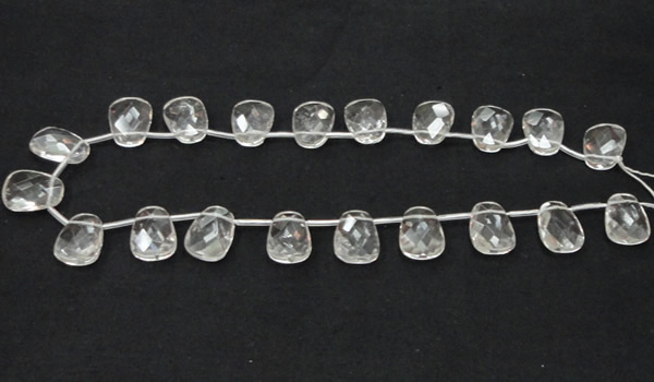 CCC235 13*18mm faceted trapezoid grade AB natural white crystal beads