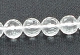 CCC254 15.5 inches 12mm faceted round grade A natural white crystal beads