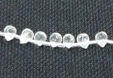 CCC264 5*7mm faceted teardrop grade A natural white crystal beads