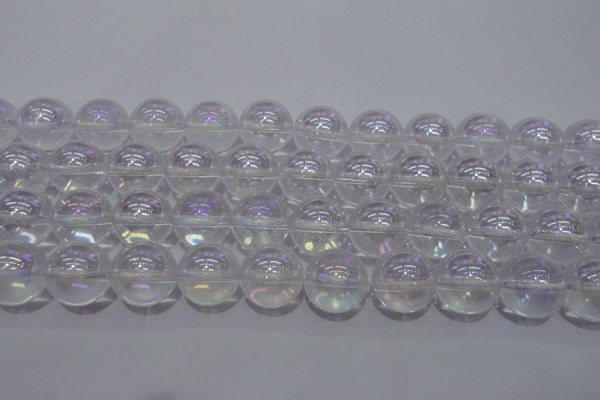 CCC404 15.5 inches 12mm round AB-color white crystal beads