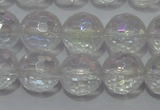 CCC411 15.5 inches 6mm faceted round AB-color white crystal beads