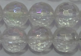 CCC413 15.5 inches 10mm faceted round AB-color white crystal beads