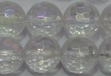 CCC414 15.5 inches 12mm faceted round AB-color white crystal beads