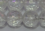 CCC415 15.5 inches 14mm faceted round AB-color white crystal beads