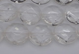 CCC503 15.5 inches 10mm faceted coin natural white crystal beads