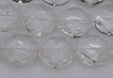 CCC504 15.5 inches 12mm faceted coin natural white crystal beads