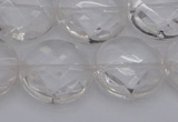 CCC509 15.5 inches 22mm faceted coin natural white crystal beads