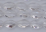 CCC513 15.5 inches 10*14mm faceted oval natural white crystal beads