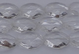 CCC514 15.5 inches 12*16mm faceted oval natural white crystal beads