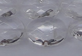 CCC518 15.5 inches 20*30mm faceted oval natural white crystal beads