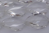 CCC520 15.5 inches 15*20mm twisted & faceted oval white crystal beads