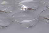 CCC522 15.5 inches 20*30mm twisted & faceted oval white crystal beads