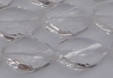 CCC525 15.5 inches 15*20mm twisted & faceted teardrop white crystal beads