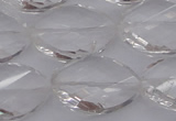 CCC526 15.5 inches 18*25mm twisted & faceted teardrop white crystal beads