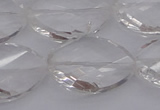 CCC527 15.5 inches 20*30mm twisted & faceted teardrop white crystal beads