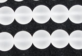 CCC603 15.5 inches 10mm round matte natural white crystal beads