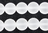 CCC604 15.5 inches 12mm round matte natural white crystal beads