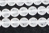 CCC606 15.5 inches 6mm faceted round matte natural white crystal beads