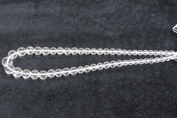 CCC616 15.5 inches 6mm - 12mm faceted round natural white crystal beads