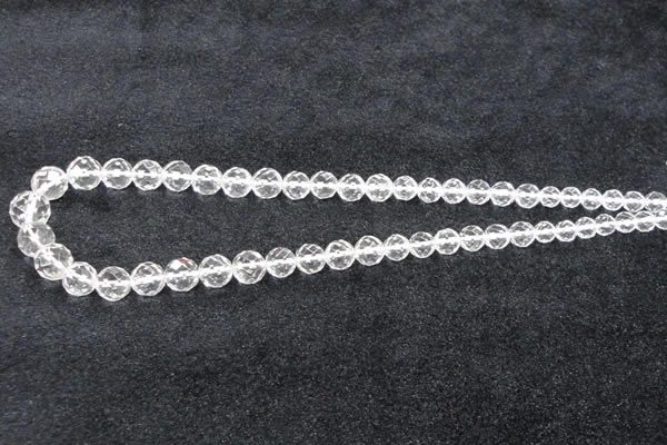 CCC617 15.5 inches 6mm - 12mm faceted round natural white crystal beads