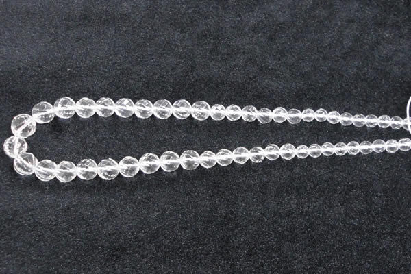 CCC618 15.5 inches 6mm - 12mm faceted round natural white crystal beads