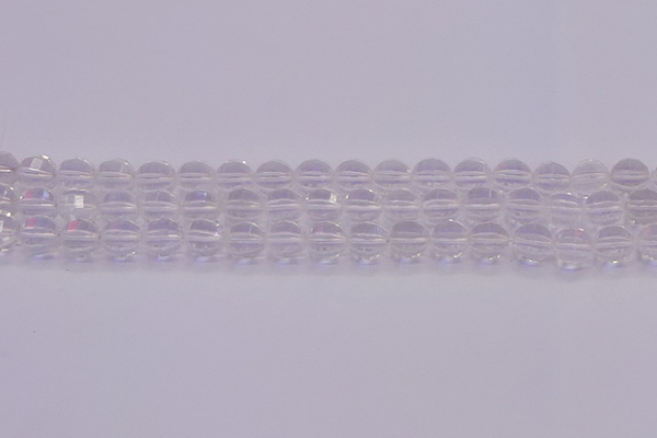 CCC621 15.5 inches 6mm faceted round natural white crystal beads