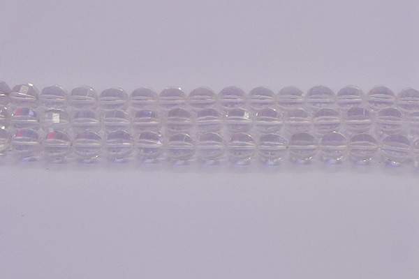 CCC622 15.5 inches 8mm faceted round natural white crystal beads