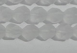 CCC626 15.5 inches 6mm faceted nuggets matte white crystal beads