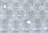 CCC640 15 inches 6mm faceted round white crystal beads