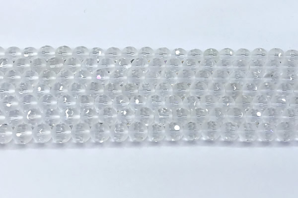 CCC640 15 inches 6mm faceted round white crystal beads