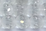 CCC641 15 inches 8mm faceted round white crystal beads