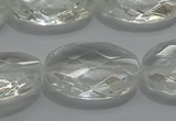 CCC805 15.5 inches 18*25mm faceted oval natural white crystal beads