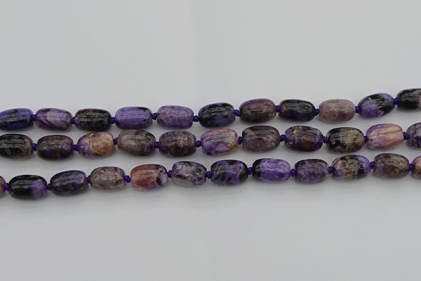 CCG111 15.5 inches 10*14mm drum charoite gemstone beads