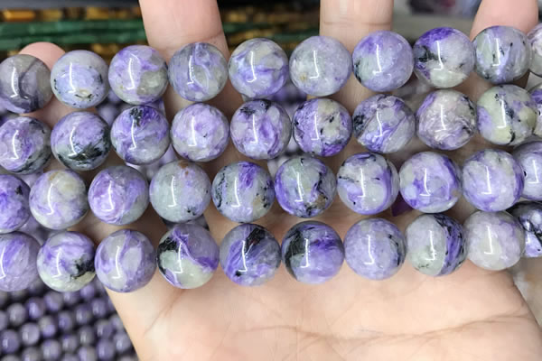 CCG322 15.5 inches 12mm round natural charoite beads wholesale