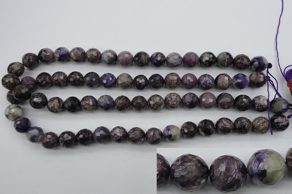 CCG53 15.5 inches 10mm faceted round natural charoite beads