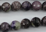 CCG54 15.5 inches 12mm faceted round natural charoite beads