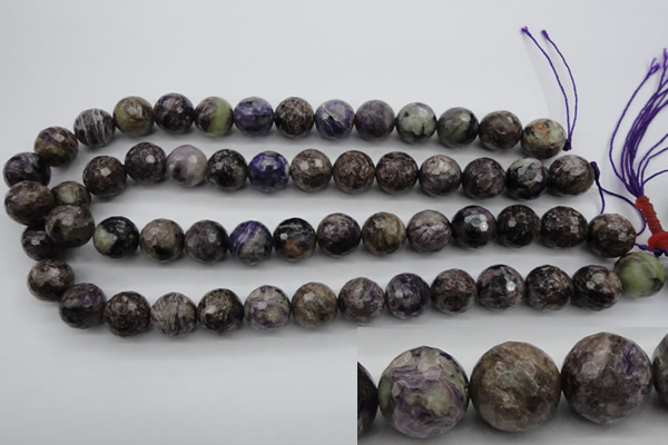 CCG55 15.5 inches 14mm faceted round natural charoite beads