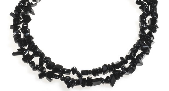 CCH02 35 inches black agate chips gemstone beads wholesale