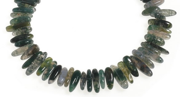 CCH05 16 inches moss agate chips gemstone beads wholesale